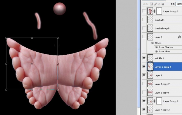 Creation of Butterfootfly: Step 3